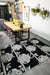 Woven Edge natural world owl Grey, Black Living Room Wool Rug.