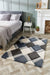 Origins 3d geo shaggy petrol blue Blue Living Room  Rug.