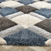 Origins 3d geo shaggy petrol blue Blue Living Room  Rug.