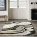 Nourison prismatic prs31 charcoal grey Grey, Multicoloured Living Room Wool Rug.