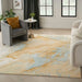 Nourison prismatic prs36 sand blue Brown, Beige Living Room Wool Rug.