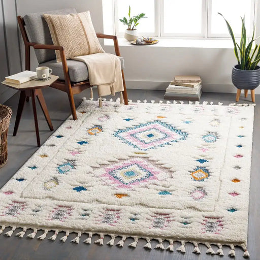 Surya lof pukyu 2300 multicolored Ivory, Multicoloured Living Room Shaggy Rug.