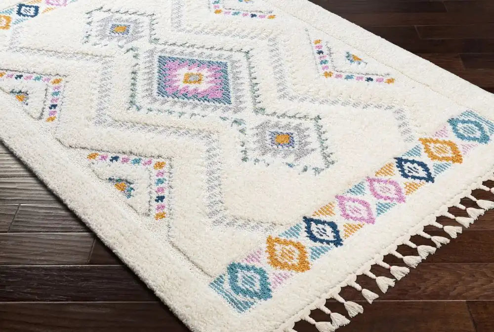 Surya lof pukyu 2301 multicolored Ivory Living Room Shaggy Rug.