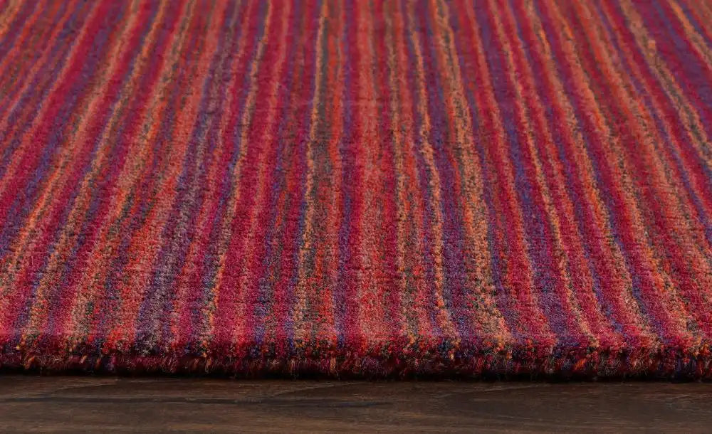 Origins fine stripe purple pink Purple, Pink, Red Living Room Wool Rug.