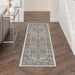 Nourison quarry qua05 ivory blue Blue, Ivory Living Room Moroccan Rug.