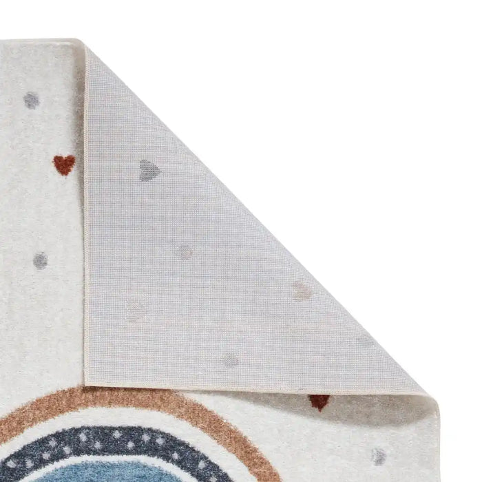 Think Rugs vida washable rainbow Ivory, Multicoloured Bedroom  Washable Rug.