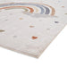 Think Rugs vida washable rainbow Ivory, Multicoloured Bedroom  Washable Rug.