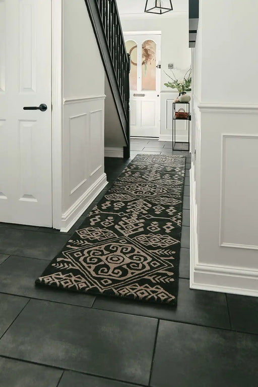 Woven Edge woven edge runners regalia c3 charcoal Brown, Grey Living Room Wool Rug.