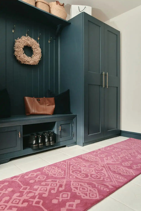 Woven Edge woven edge runners regalia c4 pink Pink Living Room Wool Rug.
