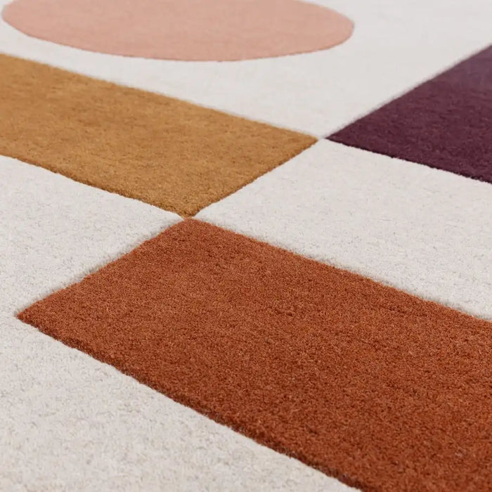 Asiatic reef rf23 connect multi Multicoloured, Cream Living Room Wool Rug.