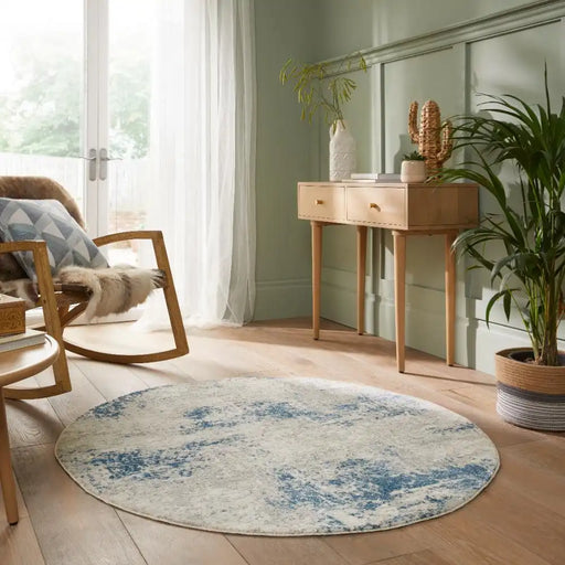 Concept Looms rossa succession ros03 ivory blue Blue, Ivory Living Room  Rug.