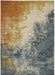 Nourison rossa ros13 light blue gold Blue, Multicoloured, Orange Living Room  Rug.