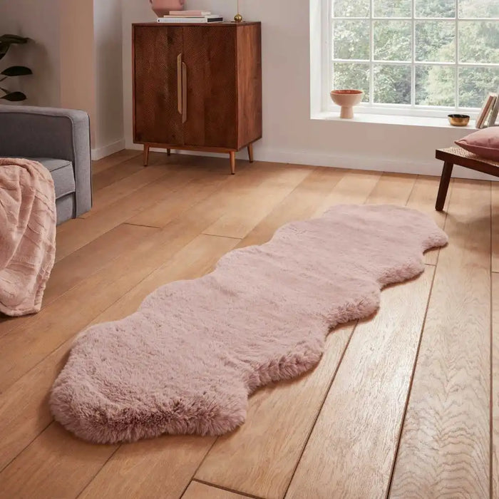 Think Rugs super teddy sheepskin rose Pink Living Room Shaggy Rug.