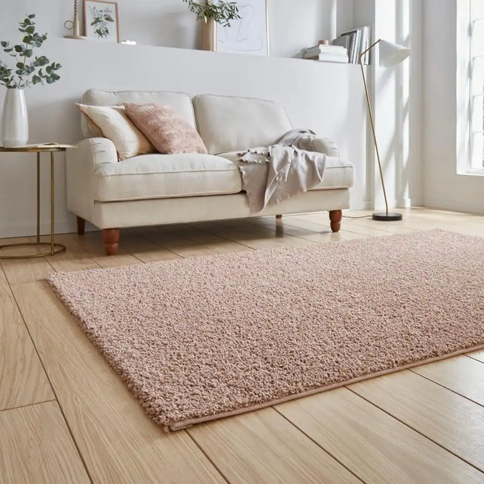 Think Rugs bali rose Pink Living Room Shaggy Rug.