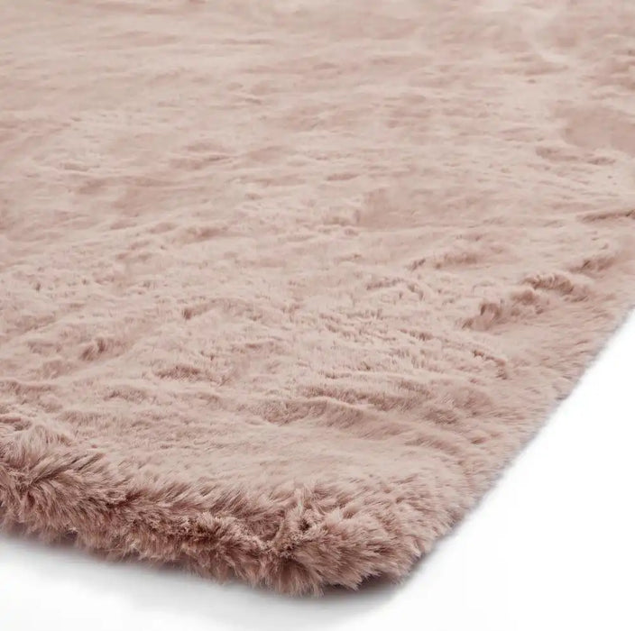 Think Rugs super teddy rose Pink Living Room Shaggy Rug.