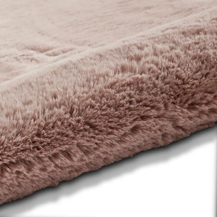 Think Rugs super teddy rose Pink Living Room Shaggy Rug.