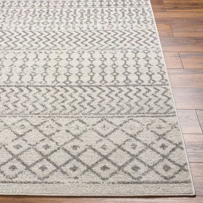 Surya elz rosemary 2369 grey Grey Living Room Geometric Rug.