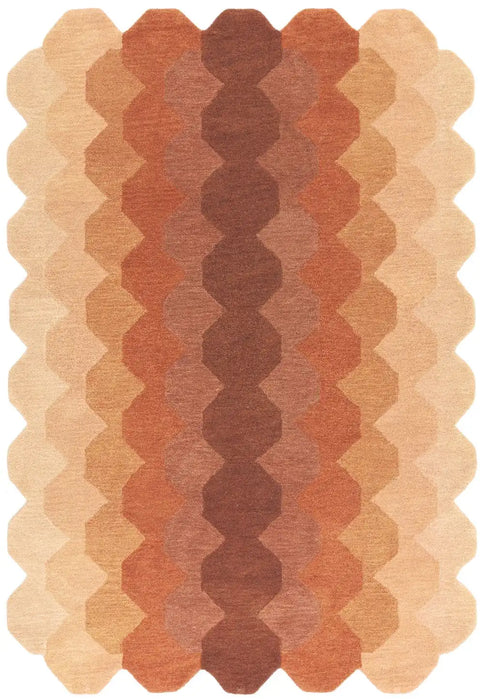 Asiatic hive teal rust Brown, Cream Living Room Natural Fibre Rug.