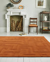 Asiatic maze asiatic rust Orange Living Room Wool Rug.