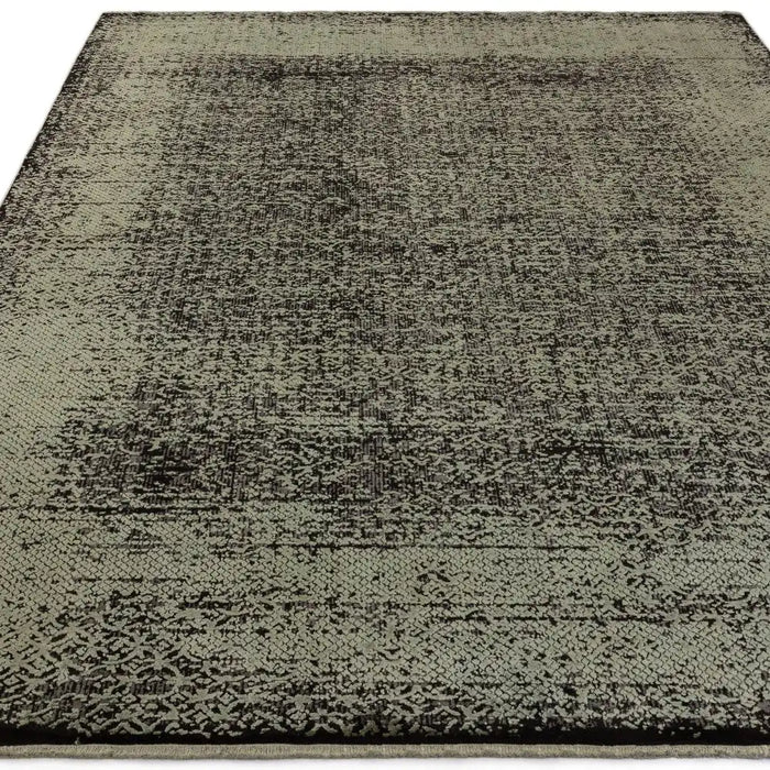Asiatic elodie sage black Green, Black Living Room  Rug.