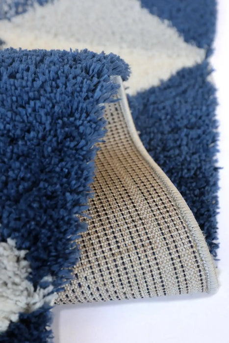 Homemaker snug melrose scandi navy Blue, Navy Living Room Geometric Rug.