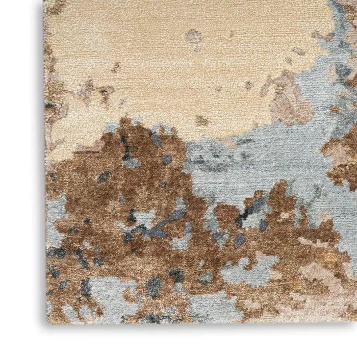 Nourison silk shadows sha23 beige blue Blue, Beige Living Room  Rug.