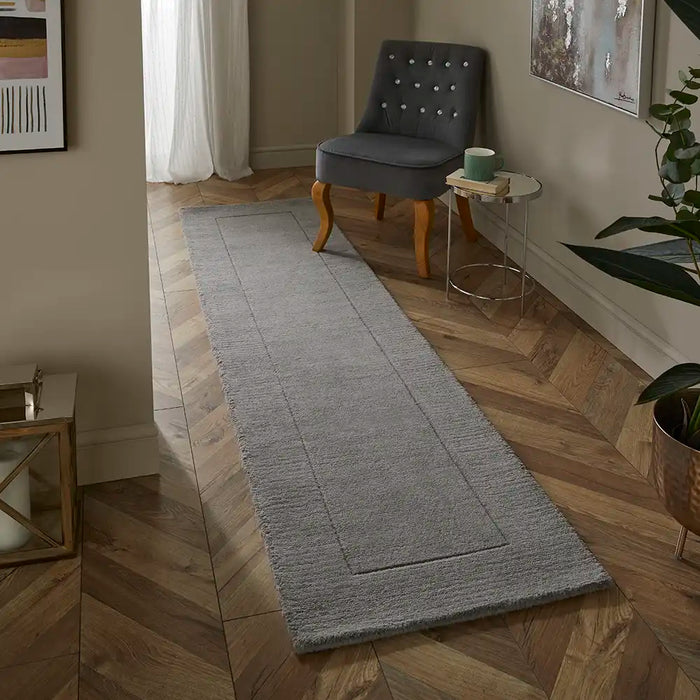 Esselle mayfair esme silver Grey Living Room Wool Rug.