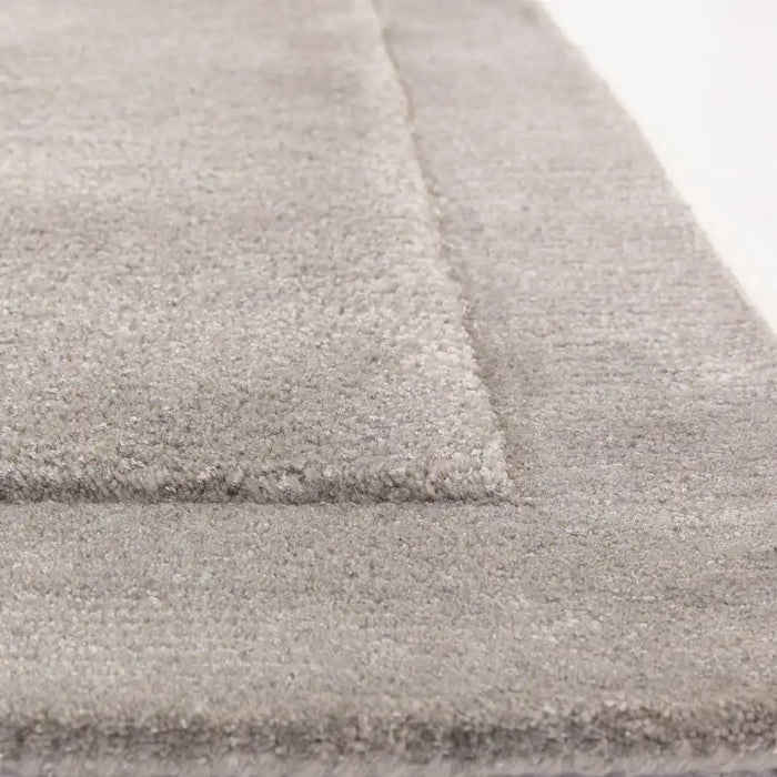 Asiatic rise silver Grey Living Room Wool Rug.