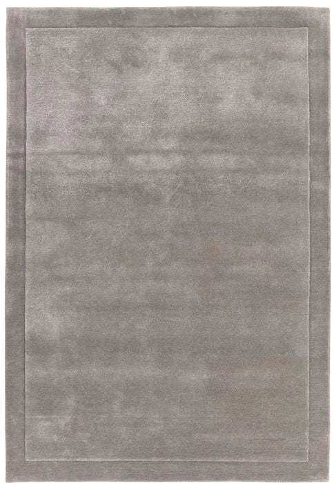 Asiatic rise silver Grey Living Room Wool Rug.