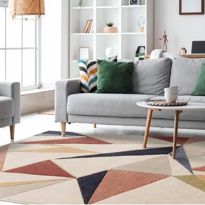 Asiatic sketch sk19 kaleidoscope multi Multicoloured, Pink, Red Living Room  Rug.