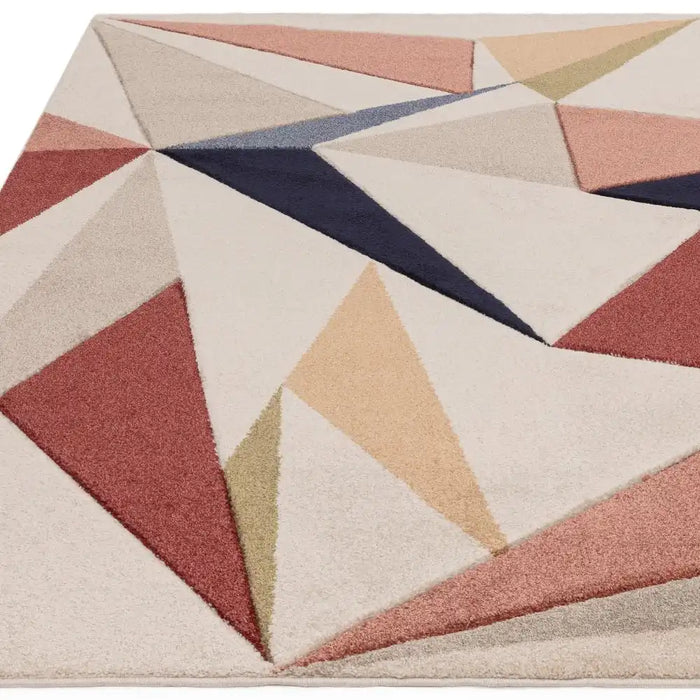Asiatic sketch sk19 kaleidoscope multi Multicoloured, Pink, Red Living Room  Rug.