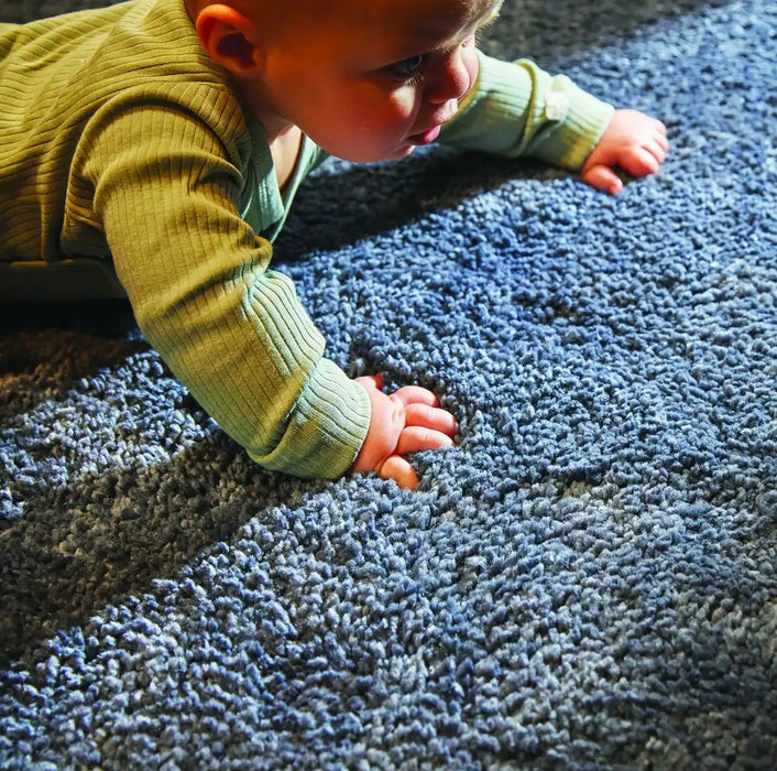 Origins my lux smoke blue Blue Living Room  Rug.
