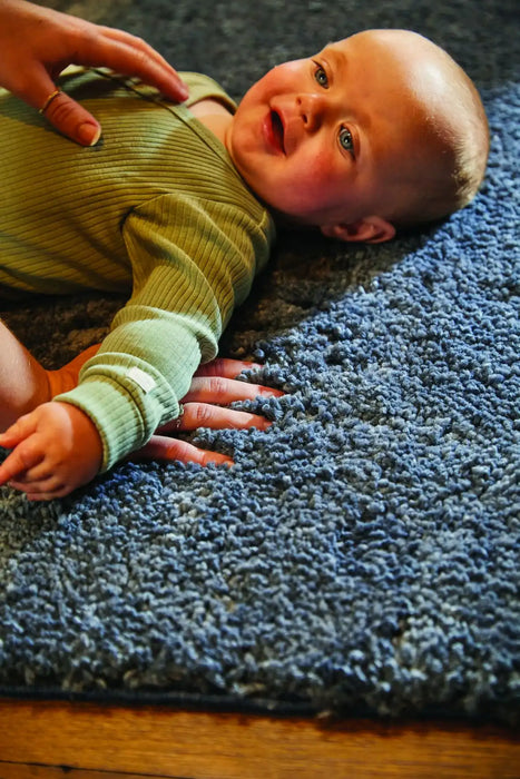 Origins my lux smoke blue Blue Living Room  Rug.