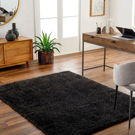 Surya mog soso 2301 black Black Living Room Shaggy Rug.
