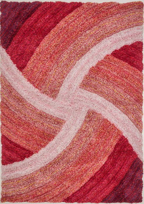 Rug Style 3d ultimate shaggy stella blush Pink Living Room Geometric Rug.