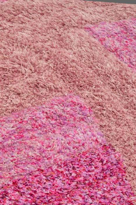 Rug Style 3d ultimate shaggy stella pink Pink Living Room Geometric Rug.