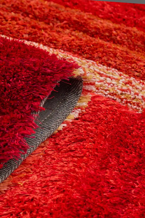Rug Style 3d ultimate shaggy stella terracotta Orange Living Room Geometric Rug.