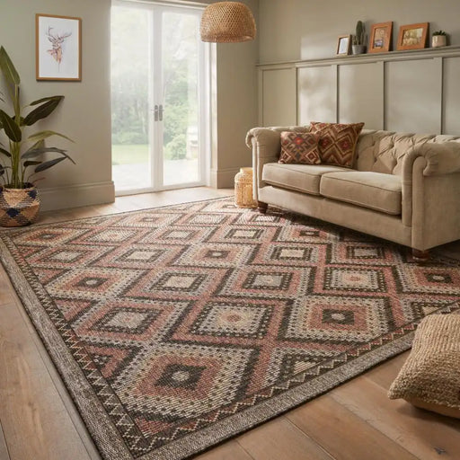 Concept Looms sumac indoor outdoor sum101 brown rust Brown, Orange Living Room Washable Rug.