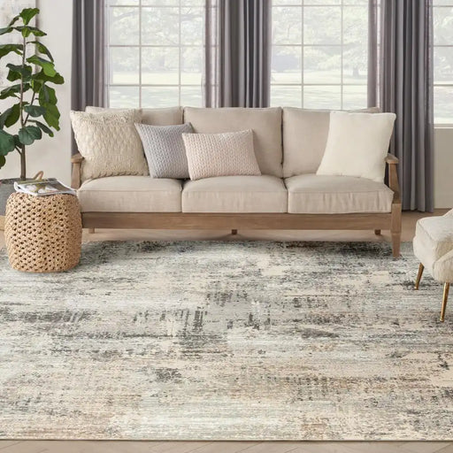 Nourison sustainable trends sut04 beige grey Grey, Beige Living Room  Rug.