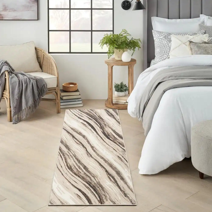 Nourison sustainable trends sut05 beige grey Grey, Beige Living Room  Rug.