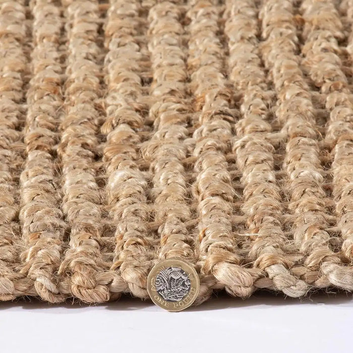 Esselle whitefield boucle tassel natural Brown, Beige Living Room Natural Fibre Rug.