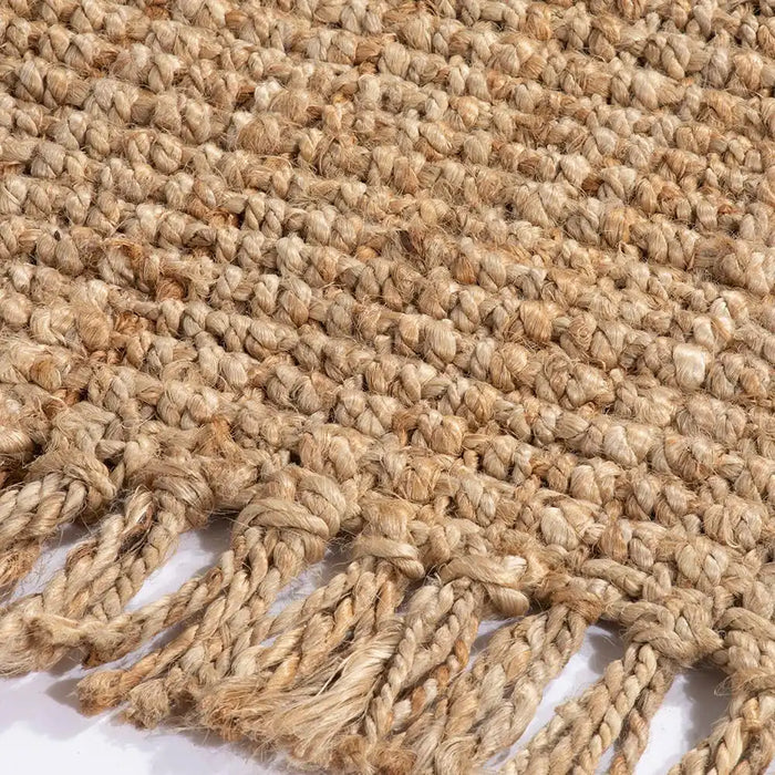 Esselle whitefield boucle tassel natural Brown, Beige Living Room Natural Fibre Rug.