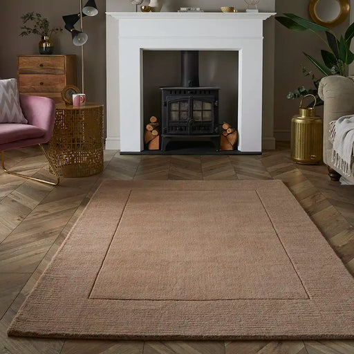 Esselle mayfair esme taupe Brown Living Room Wool Rug.