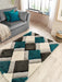 Origins 3d geo shaggy teal Blue, Teal Living Room  Rug.