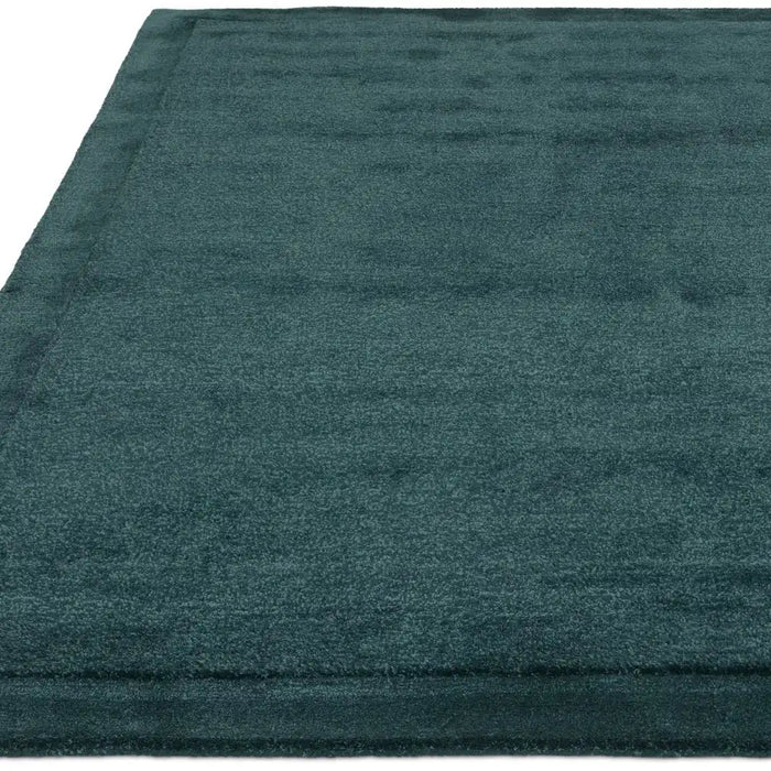 Asiatic rise teal Green, Teal Living Room Wool Rug.