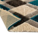 Origins 3d geo shaggy teal Blue, Teal Living Room  Rug.