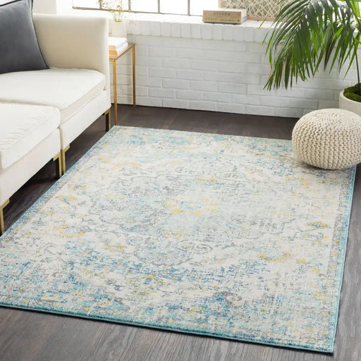 Surya hap telma 1065 grey Blue, Yellow Living Room Moroccan Rug.