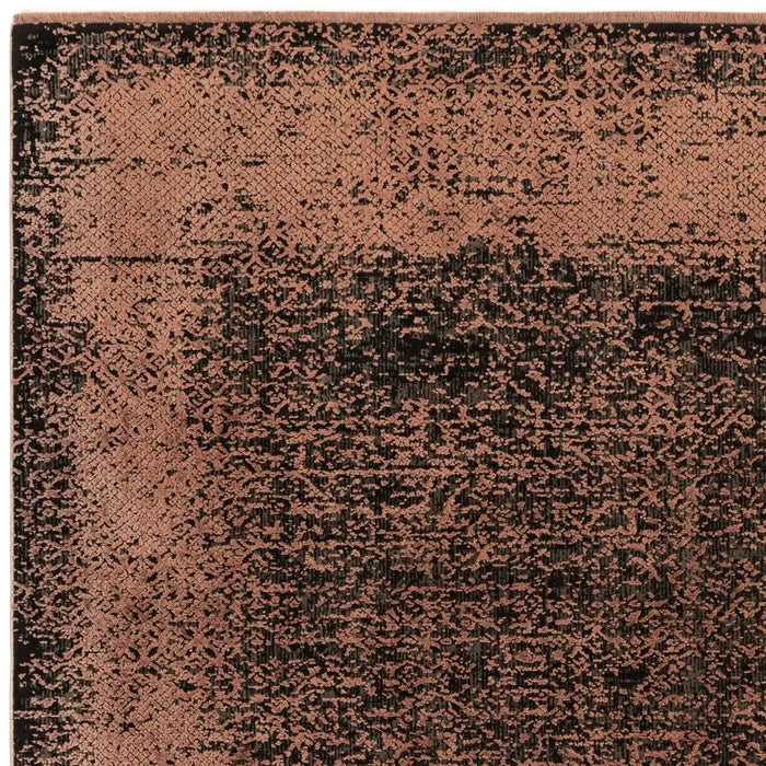 Asiatic elodie terracotta black Black, Orange Living Room  Rug.