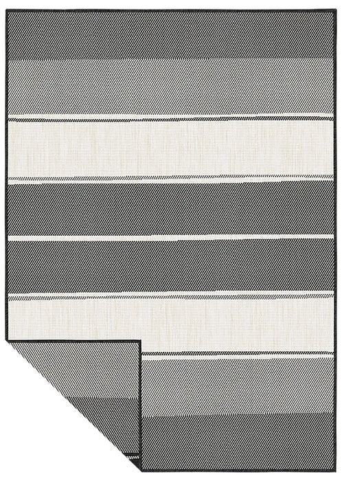 Likewise Matting duo weave indoor outdoor tonal stripes charcoal Grey Outdoor  Flat Weave Rug.