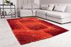 Rug Style 3d ultimate shaggy trellis red Red Living Room Geometric Rug.